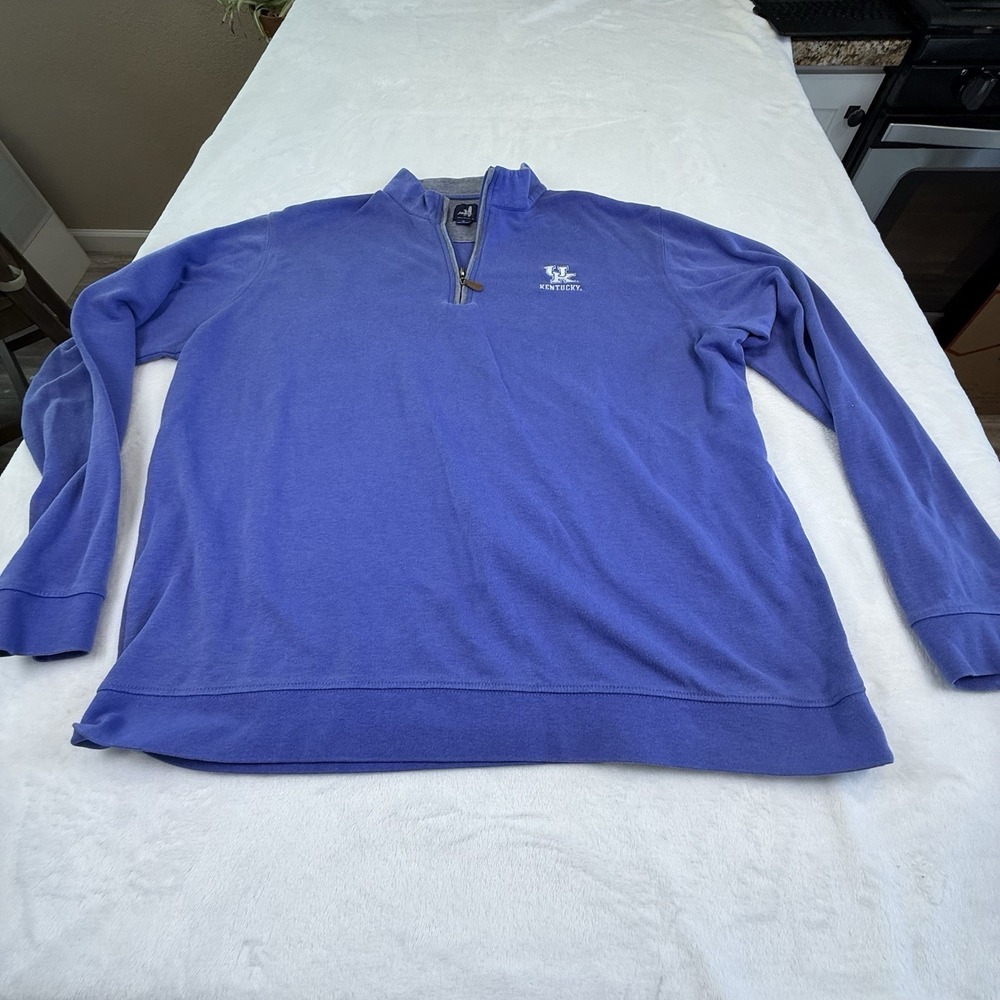 johnnie-O Kentucky Wildcats Men XL Blue 1/4 Zip Pullover NCAA UK Embroidered